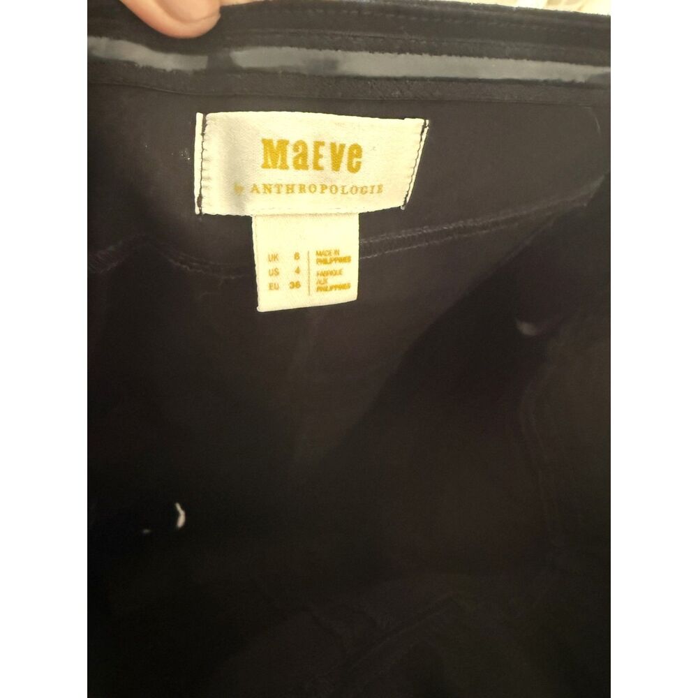 Anthropologie Maeve Black Strapless Slim Flare Jumpsuit size 4 - Picture 3 of 6